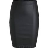 Dame - Korte nederdele - Polyamid Pieces Coated Mini Skirt - Black