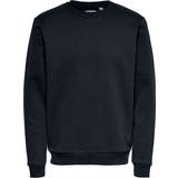 Only & Sons Herre Sweatere Only & Sons Solid Colored Sweatshirt - Black