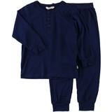 Lange ærmer Nattøj Joha Bamboo Pyjama Set - Navy Blue (51912-354-447)