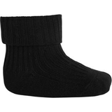 Elastan Strømper Børnetøj mp Denmark Ankle Wool Rib Turn Down - Black (589-08)