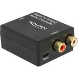 2RCA - Sort Kabler DeLock Toslink/Coaxial/USB Micro B-2RCA F-F Adapter