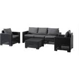 Loungesæt Havemøbel på tilbud Keter California Loungesæt, 1 borde inkl. 2 stole & 1 sofaer