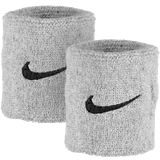 Grå Svedbånd Nike Swoosh Wristband 2-pack - Dark Grey/Black