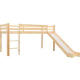 Brun Loftssenge Børneværelse vidaXL Children's Loft Bed Frame with Slide & Ladder 97x208cm