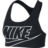 XXS BH'er Nike Dri-Fit Swoosh Non-Padded Logo Sports Bra - Black/White