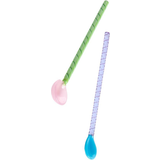 Pink Skeer Hay Twist Glass Ske 17.5cm 2stk