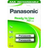Panasonic Batterier & Opladere Panasonic Evolta AAA 750mAh 2-pack