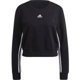 adidas Women's Essentials Cut 3-Stripes Crop Sweatshirt - Black