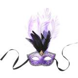 Damer Masker Kostumer Smiffys Venetian Colombina Eyemask with Multicolour Plume
