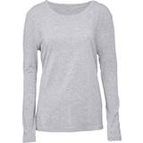 Dame - Løs T-shirts & Toppe JBS Bamboo Long Sleeve Tee - Light Gray Melange