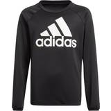 Adidas Drenge Overdele adidas Boy's Designed to Move Big Logo Sweatshirt - Black/White (GN1482)