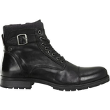 Herre - Lynlås Støvler Jack & Jones Leather Boots - Black/Anthracit