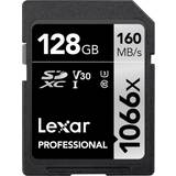 128 GB - Class 10 - SDXC - V30 Hukommelseskort LEXAR Professional SDXC Class 10 UHS-I U3 V30 160/120 MB/s 128GB (1066x )