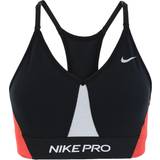Dame - Polyuretan Undertøj Nike Pro Dri-FIT Indy Women - Black/Light Smoke Gray/Chile Red/Metallic Silver
