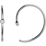 Smykker Stine A One Dot Open Creol Earring - Silver/White
