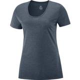 Salomon Dame Overdele Salomon Agile Short Sleeve T-Shirt Women - Navy Blue