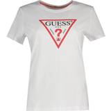 Guess Dame Overdele Guess Triangle Logo T-shirt - White