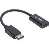 Guld - HDMI DisplayPort - Kabeladaptere Kabler Manhattan DisplayPort-HDMI M-F 0.2m