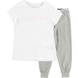 Korte ærmer Pyjamasser Børnetøj Calvin Klein Girl's Pyjama Set - White/Grey Heather (G80G800084926)