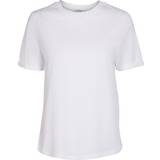 14 - Dame Overdele Pieces Solid Coloured T-shirt - Bright White