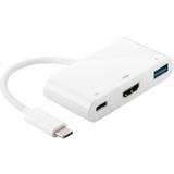 MicroConnect Kabeladaptere - Rund Kabler MicroConnect USB C-HDMI/USB A/USB C 3.1 M-F 0.2m