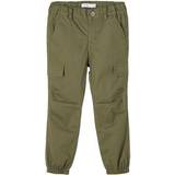 9-12M - Cargobukser Name It Twill Cargo Trousers - Green/Ivy Green (13185534)