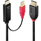 Guld - USB A Kabler Lindy HDMI/USB A-DisplayPort 1.4 2m