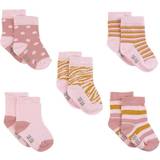 Pink - Stribede Børnetøj Minymo Socks 5-pack - Light Rose (5079-504)