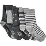 Stribede Undertøj Minymo Socks 5-pack - Light Grey Melange (5079-130)