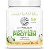 Sukkerfri Proteinpulver Sunwarrior Clean Greens & Protein Tropical Vanilla 175g
