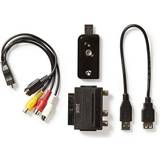 2.0 - USB B micro Kabler Nedis Scart-3RCA/S-Video/USB Micro-B/3USB A 2.0 M-F Adapter