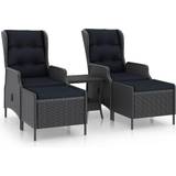 Justerbare ryglæn Loungesæt Havemøbel vidaXL 3060154 Loungesæt, 1 borde inkl. 2 stole