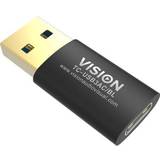 Vision Kabeladaptere - Sort Kabler Vision USB A-USB C M-F Adapter