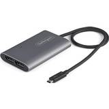 DisplayPort - Sølv Kabler StarTech USB C-2xDisplayPort 1.4 M-F 0.5m
