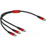 Rød - USB C-USB C - USB-kabel Kabler DeLock USB C-3USB C 2.0 0.3m