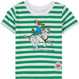 Piger - Pippi Langstrømpe T-shirts Pippi Striped T-Shirt - Green