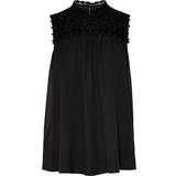 Plisseret Overdele Only Lace Sleeveless Top - Black