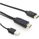 MicroConnect DisplayPort Kabler MicroConnect HDMI/USB A-DisplayPort 1.4 1m