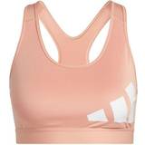 Genanvendt materiale - Pink Undertøj adidas Believe This Medium-Support Workout Logo Bra - Ambient Blush/White