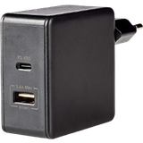 Hvid - Oplader - USB Batterier & Opladere Nedis WCPD45W100
