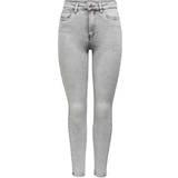 26 - Dame - Grå Jeans Only Mila Life High Waist Ankle Skinny Fit Jeans - Grey/Light Grey Denim