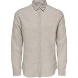 Only & Sons Herre Skjorter Only & Sons Solid Long Sleeved Shirt - Grey/Chinchilla