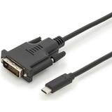Guld - Kabeladaptere - Rund Kabler Digitus USB C-DVI-D 2m