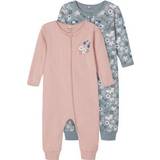 M Pyjamasser Børnetøj Name It Zip Nightsuit 2-pack - Pink/Pale Mauve (13189057)