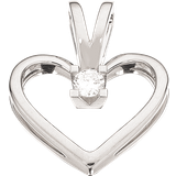 Hvidguld Charms & Vedhæng Scrouples Kleopatra Heart Pendant (0.05ct) - White Gold/Diamond