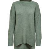Only Elastan/Lycra/Spandex - Grøn Sweatere Only Detailed Knitted Sweater - Green/Balsam Green