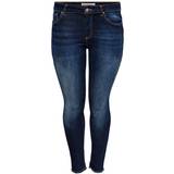 Only 48 - Dame Bukser & Shorts Only Carwilly Life Reg Ankle Skinny Fit Jeans - Blue/Dark Blue Denim