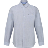 Regatta Herre Skjorter Regatta Banning Coolweave Long Sleeved Shirt - Blue Ticking Stripe