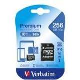 256 GB - V10 Hukommelseskort Verbatim Premium microSDXC Class 10 UHS-I U1 V10 90 MB/s 256GB