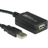 Value USB-kabel Kabler Value Active USB A-USB A M-F 2.0 12m